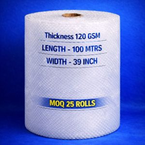AIR BUBBLE FILM - WIDTH 39 IN, LENGTH 100 MTRS, 120 GSM (MOQ - 25 ROLLS)