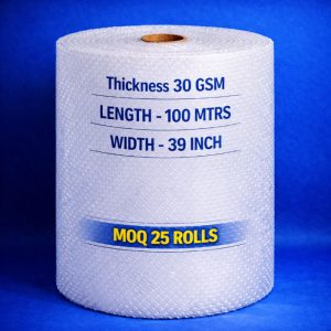 AIR BUBBLE FILM - WIDTH 39 IN, LENGTH 100 MTRS, 30 GSM (MOQ - 25 ROLLS)