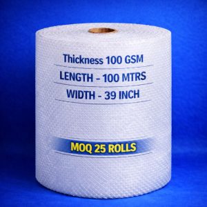 AIR BUBBLE FILM - WIDTH 39 IN, LENGTH 100 MTRS, 100 GSM (MOQ - 25 ROLLS)