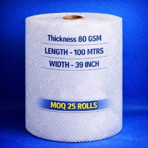 AIR BUBBLE FILM - WIDTH 39 IN, LENGTH 100 MTRS, 80 GSM (MOQ - 25 ROLLS)