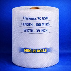 AIR BUBBLE FILM - WIDTH 39 IN, LENGTH 100 MTRS, 70 GSM (MOQ - 25 ROLLS)