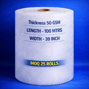 AIR BUBBLE FILM - WIDTH 39 IN, LENGTH 100 MTRS, 50 GSM (MOQ - 25 ROLLS)
