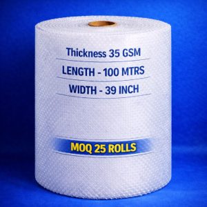AIR BUBBLE FILM - WIDTH 39 IN, LENGTH 100 MTRS, 35 GSM (MOQ - 25 ROLLS)
