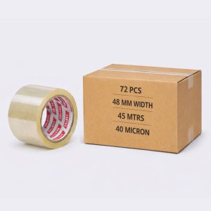 BOPP CELLO TAPE- WIDTH- 48 MM, LENGTH-45 MTR, 40 MICRON, TRANSPARENT, 72 PCS