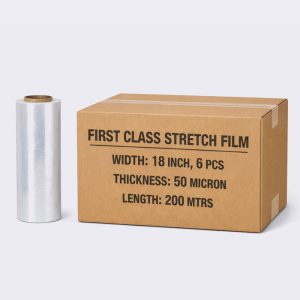 STRETCH FILM - WIDTH-450 MM, LENGHT-200 MTRS, 50 MICRON, 6 PCS